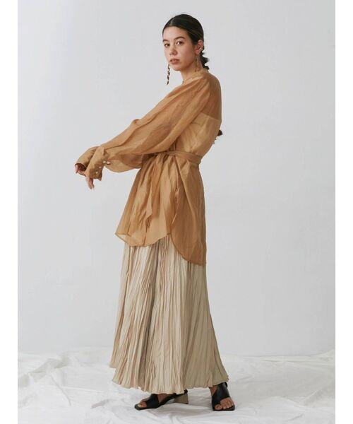 Ungrid（アングリッド）の「ランダムプリーツマキシスカート（スカート・レディース・チャコールグレー/オレンジ/ベージュ・FREE）」の5枚目の写真