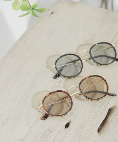 SENSE OF PLACE by URBAN RESEARCH（センスオブプレイスバイアーバンリサーチ）の「ラウンドフレームサングラス（サングラス・レディース・ベージュ/ブラウン/ブラック・ONE）」の3枚目の写真