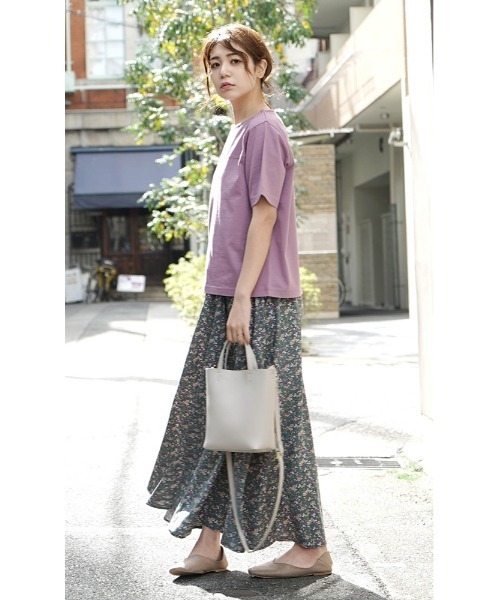 zootie（ズーティー）の「コットンカットソー［半袖/無地］（Tシャツ/カットソー・レディース・ライトグレー/ダークラベンダー/チャコール/ブラック/ベージュ系その他/ホワイト・L/M/LL）」の17枚目の写真