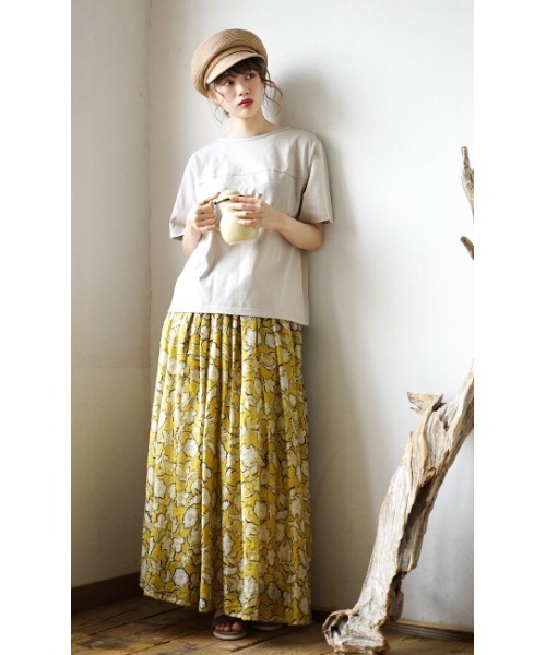 zootie（ズーティー）の「コットンカットソー［半袖/無地］（Tシャツ/カットソー・レディース・ライトグレー/ダークラベンダー/チャコール/ブラック/ベージュ系その他/ホワイト・L/M/LL）」の10枚目の写真