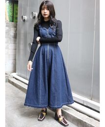 デニムマキシワンピース