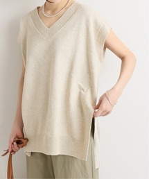 IENA（イエナ）の「コットンリネンワイドVネックジレ◇（ニット