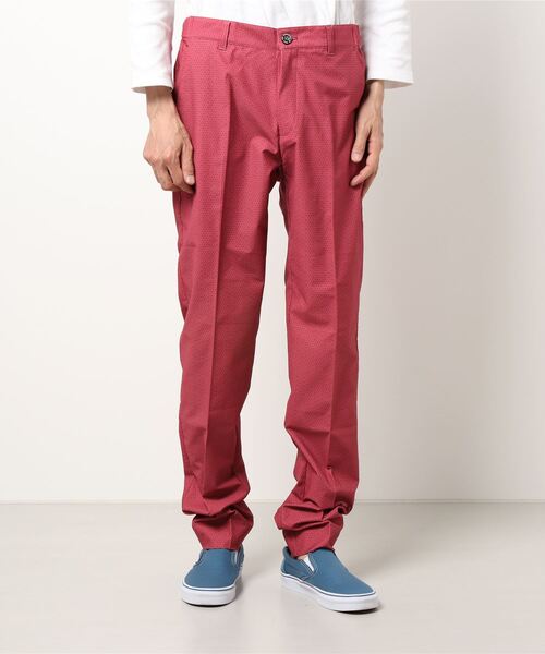 ZOY（ゾーイ）の「《ZOY》MENS 小紋柄 ロングパンツ（チノパンツ・メンズ・ベージュ系その他/ホワイト/レッド系その他・79/82/88/85）」の3枚目の写真