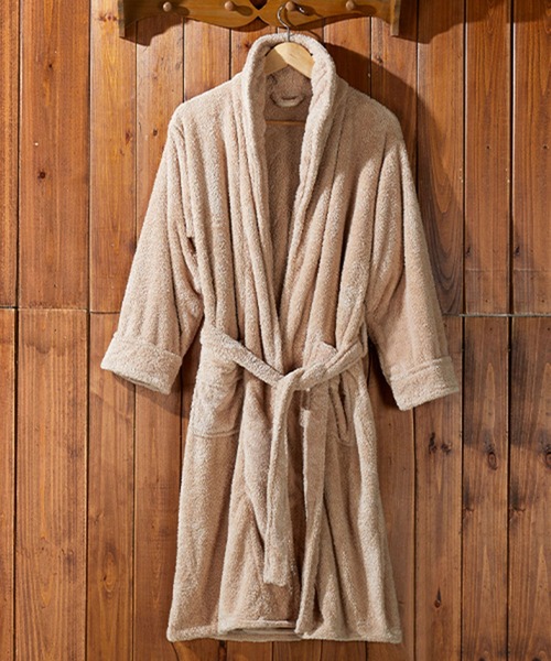 FUNALIVE（ファンアライブ）の「ORIGINLIFE マイクロファイバー バスローブ（ガウン/バスローブ・レディース・ネイビー/ブラウン/ピンク/グリーン/ラベンダー/グレー/ブラック/クリーム/ダークグリーン/ブルー/桜・FREE）」の4枚目の写真