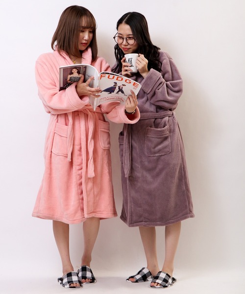 FUNALIVE（ファンアライブ）の「ORIGINLIFE マイクロファイバー バスローブ（ガウン/バスローブ・レディース・ネイビー/ブラウン/ピンク/グリーン/ラベンダー/グレー/ブラック/クリーム/ダークグリーン/ブルー/桜・FREE）」の12枚目の写真