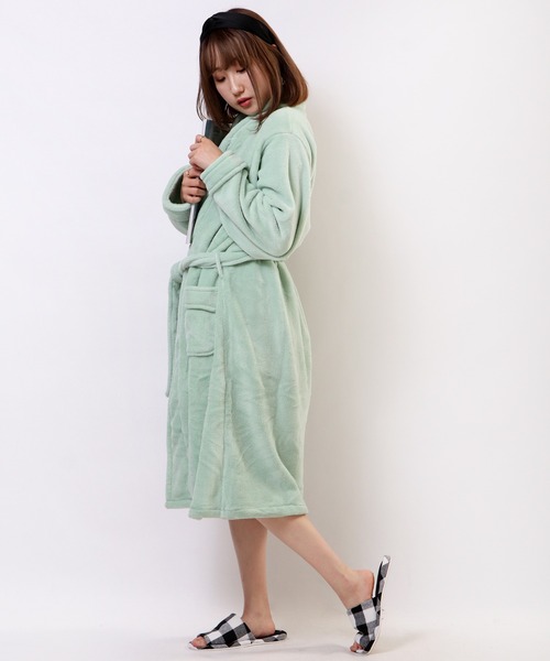 FUNALIVE（ファンアライブ）の「ORIGINLIFE マイクロファイバー バスローブ（ガウン/バスローブ・レディース・ネイビー/ブラウン/ピンク/グリーン/ラベンダー/グレー/ブラック/クリーム/ダークグリーン/ブルー/桜・FREE）」の18枚目の写真