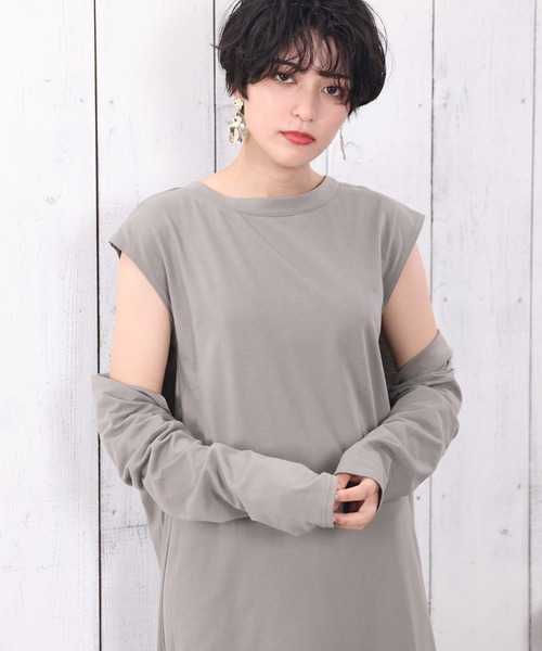 LOUISE ODIER(ルイーズオディール)の「鹿の子2wayワンピース(ワンピース・レディース・ブラック/ベージュ/カーキ/オレンジ・MEDIUM)」の20枚目の写真