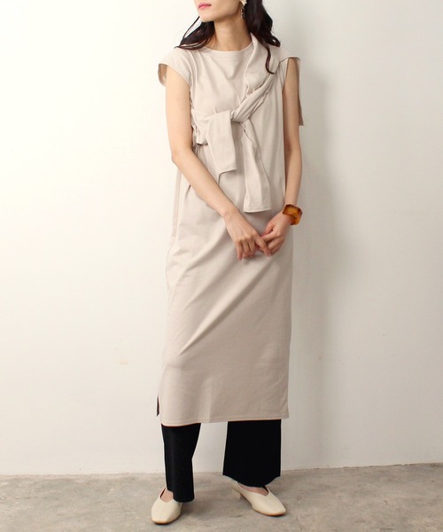 LOUISE ODIER(ルイーズオディール)の「鹿の子2wayワンピース(ワンピース・レディース・ブラック/ベージュ/カーキ/オレンジ・MEDIUM)」の22枚目の写真