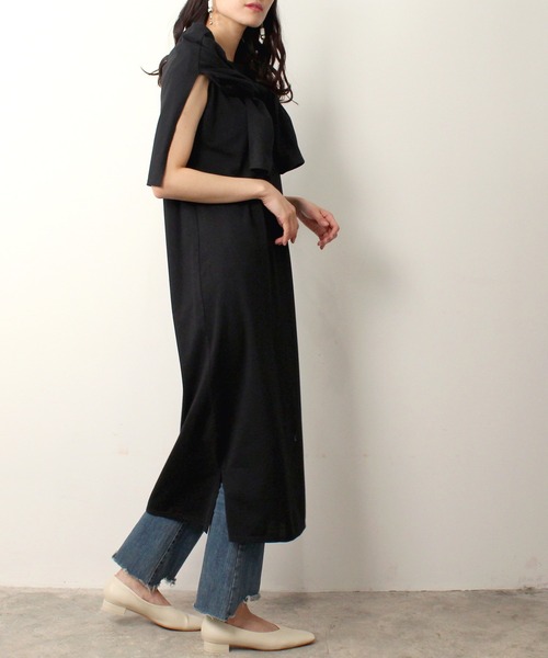 LOUISE ODIER(ルイーズオディール)の「鹿の子2wayワンピース(ワンピース・レディース・ブラック/ベージュ/カーキ/オレンジ・MEDIUM)」の9枚目の写真