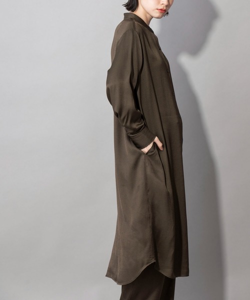 Munich(ミューニック)の「ハウンドトゥースチェック ロングシャツワンピース(セットアップ可)(ワンピース・レディース・ホワイト/ブラウン/カーキ・FREE)」の12枚目の写真