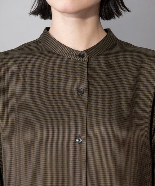 Munich(ミューニック)の「ハウンドトゥースチェック ロングシャツワンピース(セットアップ可)(ワンピース・レディース・ホワイト/ブラウン/カーキ・FREE)」の16枚目の写真