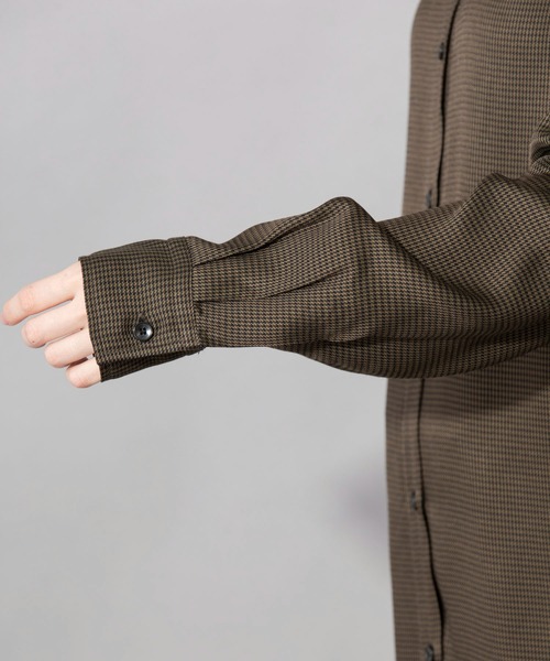 Munich(ミューニック)の「ハウンドトゥースチェック ロングシャツワンピース(セットアップ可)(ワンピース・レディース・ホワイト/ブラウン/カーキ・FREE)」の18枚目の写真