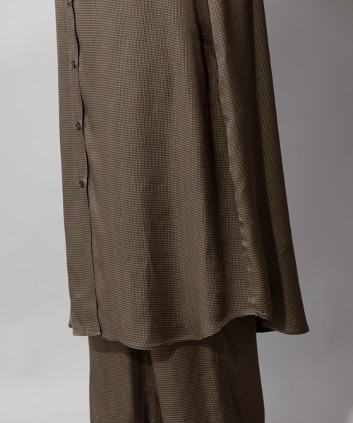 Munich(ミューニック)の「ハウンドトゥースチェック ロングシャツワンピース(セットアップ可)(ワンピース・レディース・ホワイト/ブラウン/カーキ・FREE)」の20枚目の写真