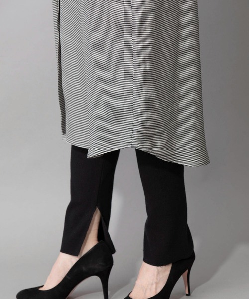 Munich(ミューニック)の「ハウンドトゥースチェック ロングシャツワンピース(セットアップ可)(ワンピース・レディース・ホワイト/ブラウン/カーキ・FREE)」の7枚目の写真