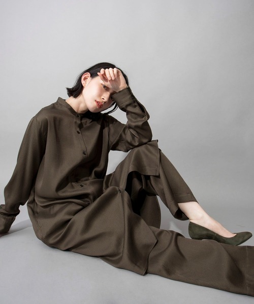 Munich（ミューニック）の「ハウンドトゥースチェック ロングシャツ