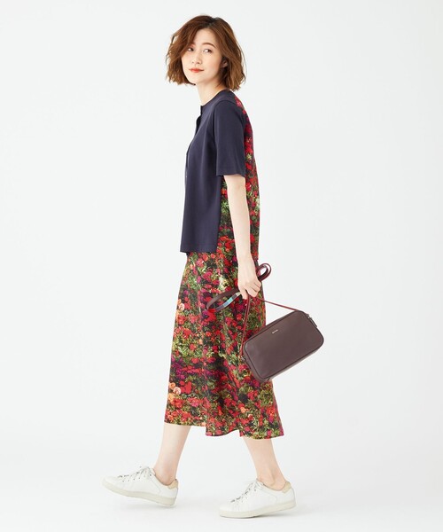 ポールスミス 現行 アガパンサス＆マリーゴールドプリント ニットコンビワンピース Paul Smith（ポールスミス）の「【洗える】アガパンサス＆マリー