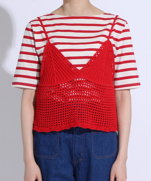 CHILD WOMAN（チャイルドウーマン）の「綿リリヤンかぎ針風ネットキャミソール（キャミソール・レディース・ネイビー/ブラック/レッド/ブラウン/ピンク・FREE）」の20枚目の写真