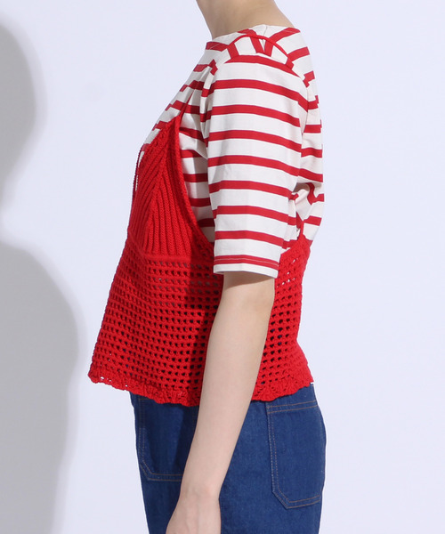 CHILD WOMAN（チャイルドウーマン）の「綿リリヤンかぎ針風ネットキャミソール（キャミソール・レディース・ネイビー/ブラック/レッド/ブラウン/ピンク・FREE）」の21枚目の写真