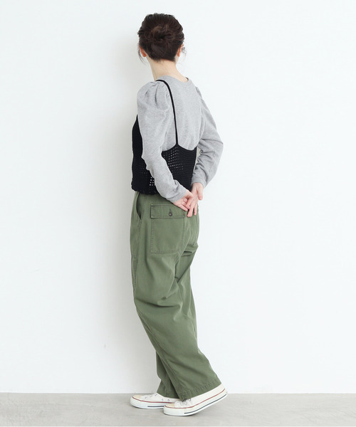 CHILD WOMAN（チャイルドウーマン）の「綿リリヤンかぎ針風ネットキャミソール（キャミソール・レディース・ネイビー/ブラック/レッド/ブラウン/ピンク・FREE）」の18枚目の写真