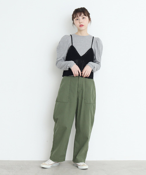 CHILD WOMAN（チャイルドウーマン）の「綿リリヤンかぎ針風ネットキャミソール（キャミソール・レディース・ネイビー/ブラック/レッド/ブラウン/ピンク・FREE）」の19枚目の写真