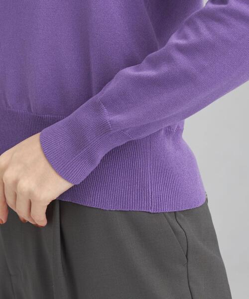 green label relaxing（グリーンレーベルリラクシング）の「14G テンジク フェイクパール ボタン カーディガン -ウォッシャブル-（カーディガン/ボレロ・レディース・ネイビー/パープル/シャーベット/オフホワイト・38/40）」の9枚目の写真
