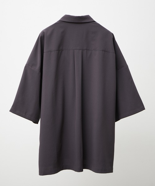 JUNRED(ジュンレッド)の「tai×JUNRed ドレープストレッチビッグシャツ(シャツ/ブラウス・メンズ・ライトグレー/ベージュ/ブルーグレー/ブラック/ダークパープル・FREE/M/L/S)」の14枚目の写真