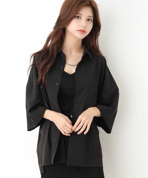 JUNRED(ジュンレッド)の「tai×JUNRed ドレープストレッチビッグシャツ(シャツ/ブラウス・メンズ・ライトグレー/ベージュ/ブルーグレー/ブラック/ダークパープル・FREE/M/L/S)」の21枚目の写真