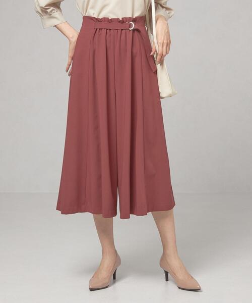 closet story（クローゼットストーリー）の「＜closet story（クローゼットストーリー）＞ ウエストギャザー ベルト スカーチョ -ウォッシャブル-（その他パンツ・レディース・ワインレッド/ナチュラル・FREE）」の2枚目の写真