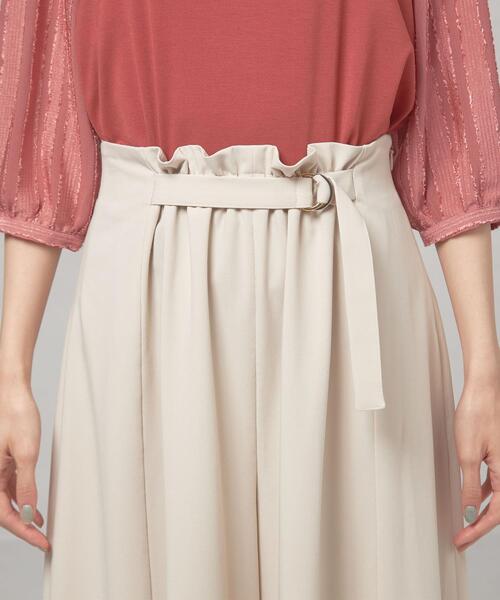 closet story（クローゼットストーリー）の「＜closet story（クローゼットストーリー）＞ ウエストギャザー ベルト スカーチョ -ウォッシャブル-（その他パンツ・レディース・ワインレッド/ナチュラル・FREE）」の11枚目の写真