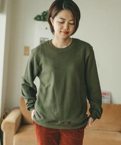 オーガニックコットン吊り編み裏毛クルーネック