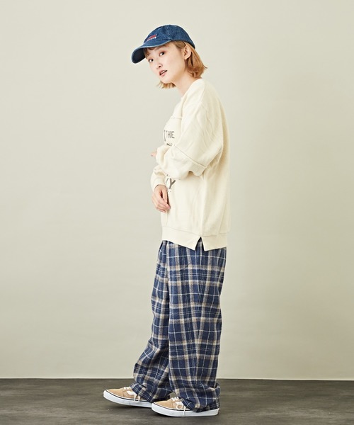 CUBE SUGAR(キューブシュガー)の「ウールフィール チェック タックパンツ(その他パンツ・レディース・ブラック/ブラウン/ブルー/グリーン・M)」の7枚目の写真
