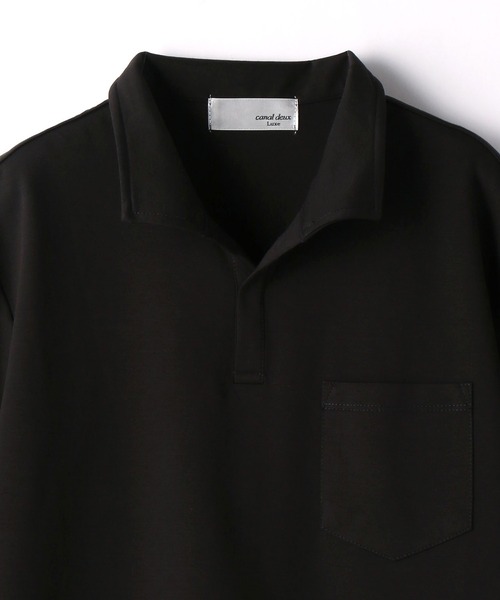 MONSIEUR NICOLE（ムッシュニコル）の「【canal deux luxe】スタンドカラーポロシャツ（ポロシャツ・メンズ・カーキ/ブラック/グレー・LARGE/MEDIUM/X-LARGE）」の6枚目の写真