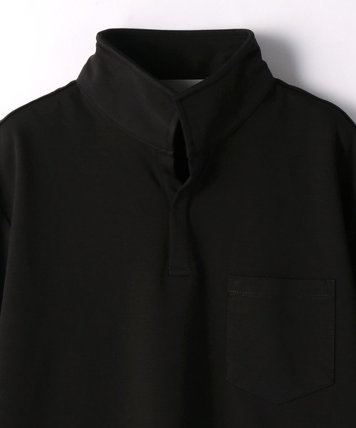 MONSIEUR NICOLE（ムッシュニコル）の「【canal deux luxe】スタンドカラーポロシャツ（ポロシャツ・メンズ・カーキ/ブラック/グレー・LARGE/MEDIUM/X-LARGE）」の5枚目の写真