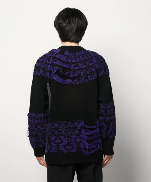 YUKI HASHIMOTO（ユウキハシモト）の「YUKI HASHIMOTO INSIDEOUT WAREHOUSE PATTERN JUMPER (212-01-0502)（ニット/セーター・メンズ・ブラック/ブラウン・44/46）」の4枚目の写真