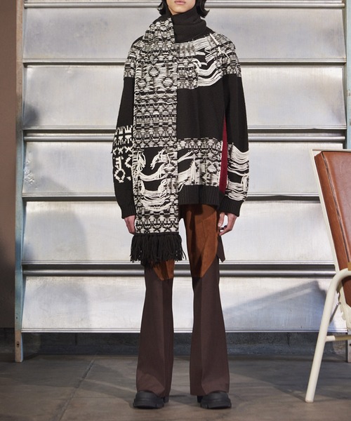 YUKI HASHIMOTO（ユウキハシモト）の「YUKI HASHIMOTO INSIDEOUT WAREHOUSE PATTERN JUMPER (212-01-0502)（ニット/セーター・メンズ・ブラック/ブラウン・44/46）」の11枚目の写真