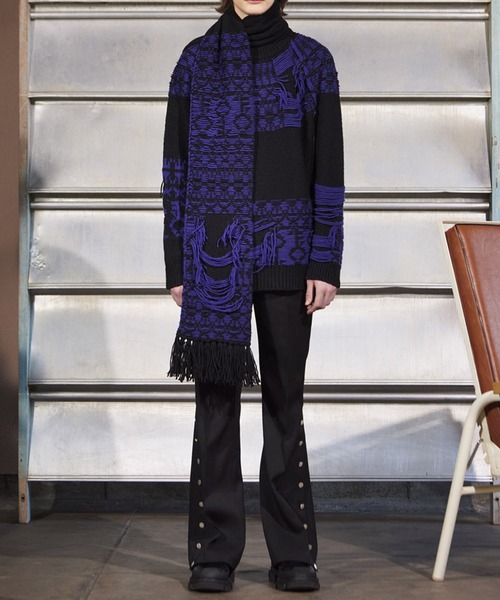 YUKI HASHIMOTO（ユウキハシモト）の「YUKI HASHIMOTO INSIDEOUT WAREHOUSE PATTERN JUMPER (212-01-0502)（ニット/セーター・メンズ・ブラック/ブラウン・44/46）」の5枚目の写真