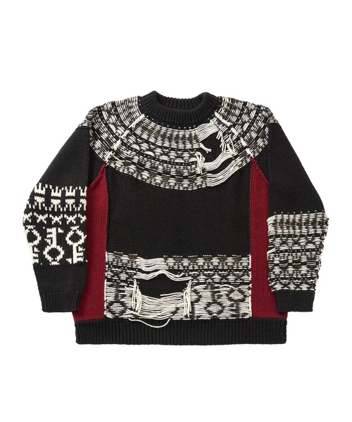 YUKI HASHIMOTO（ユウキハシモト）の「YUKI HASHIMOTO INSIDEOUT WAREHOUSE PATTERN JUMPER (212-01-0502)（ニット/セーター・メンズ・ブラック/ブラウン・44/46）」の12枚目の写真