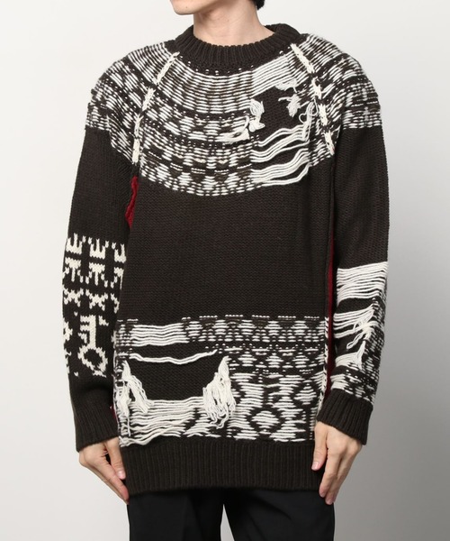 YUKI HASHIMOTO（ユウキハシモト）の「YUKI HASHIMOTO INSIDEOUT WAREHOUSE PATTERN JUMPER (212-01-0502)（ニット/セーター・メンズ・ブラック/ブラウン・44/46）」の14枚目の写真