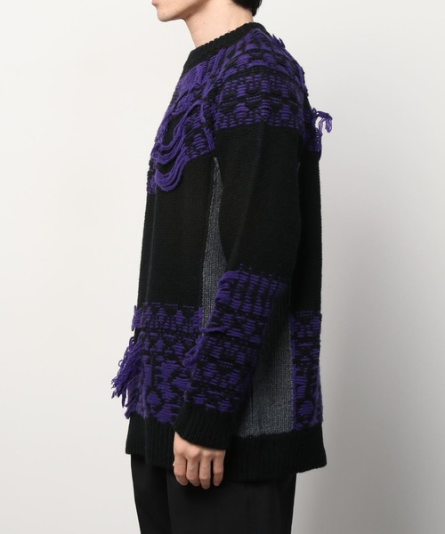 YUKI HASHIMOTO（ユウキハシモト）の「YUKI HASHIMOTO INSIDEOUT WAREHOUSE PATTERN JUMPER (212-01-0502)（ニット/セーター・メンズ・ブラック/ブラウン・44/46）」の9枚目の写真