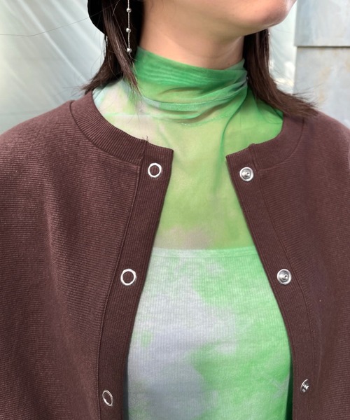 WHO'S WHO gallery(フーズフーギャラリー)の「21AWリングドットコンパクトカーデ(カーディガン/ボレロ・レディース・ブラック/ブラウン/グリーン/ボルドー・FREE)」の14枚目の写真