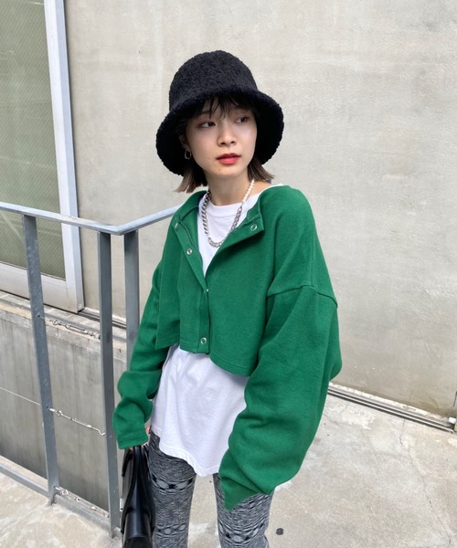 WHO'S WHO gallery(フーズフーギャラリー)の「21AWリングドットコンパクトカーデ(カーディガン/ボレロ・レディース・ブラック/ブラウン/グリーン/ボルドー・FREE)」の19枚目の写真