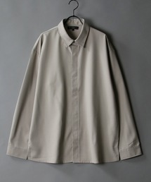 別注 Polyester tropical Fly front Over shirt/トロミ 比翼仕立て オーバーシャツ