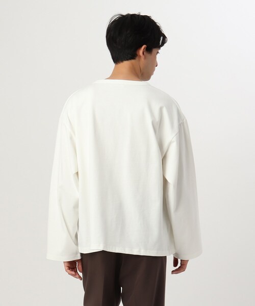 tk.TAKEO KIKUCHI(ティーケータケオキクチ)の「◆ストレートスリーブカットソー(Tシャツ/カットソー・メンズ・ブラック/ライトベージュ/オフホワイト・02/03)」の8枚目の写真