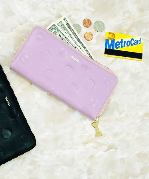DOT EMBOSSED LONG WALLET
