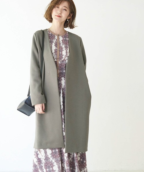 ROPE' PICNIC（ロペピクニック）の「ダンボールカラーレスコート（その他アウター・レディース・チャコールグレー/ベージュ/ネイビー・38/40）」の2枚目の写真