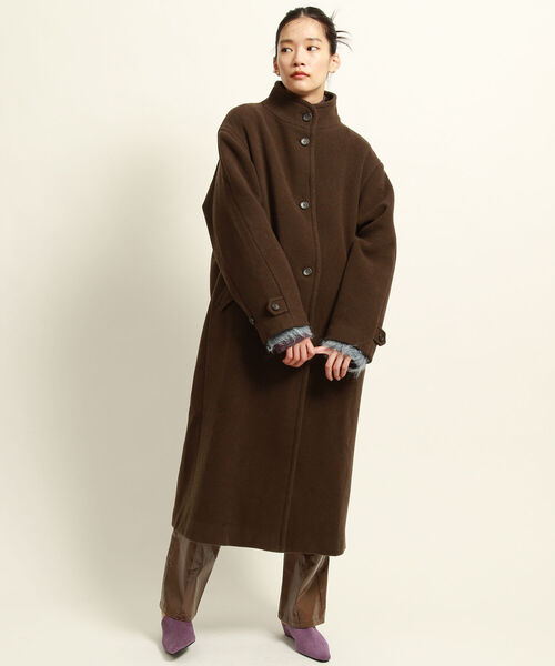 Ray BEAMS（レイビームス）の「Ray BEAMS / スタンドカラー ビッグ コート（その他アウター・レディース・ブラック/ブラウン・ONE SIZE）」の15枚目の写真
