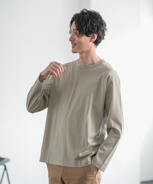 GLOBAL WORK（グローバルワーク）の「抗菌クリーンT長袖/215347（Tシャツ/カットソー・メンズ・ライトグレー/チャコールグレー/スカイブルー/ライトグリーン/ブラウン系その他6・LARGE/SMALL/MEDIUM/X-LARGE）」の5枚目の写真