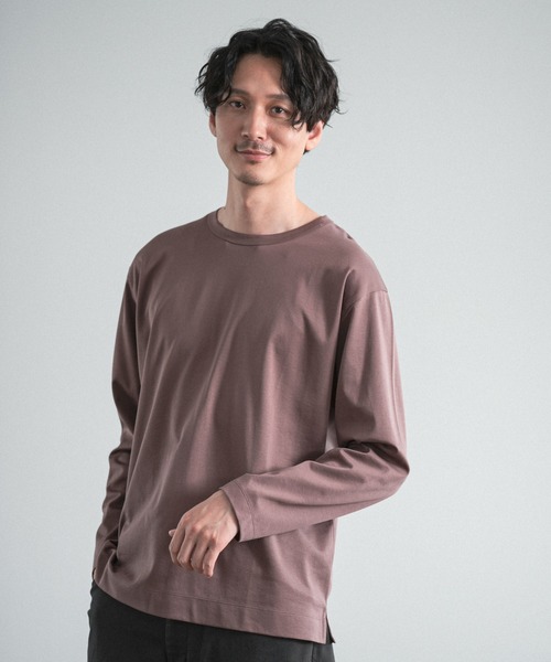 GLOBAL WORK（グローバルワーク）の「抗菌クリーンT長袖/215347（Tシャツ/カットソー・メンズ・ライトグレー/チャコールグレー/スカイブルー/ライトグリーン/ブラウン系その他6・LARGE/SMALL/MEDIUM/X-LARGE）」の4枚目の写真