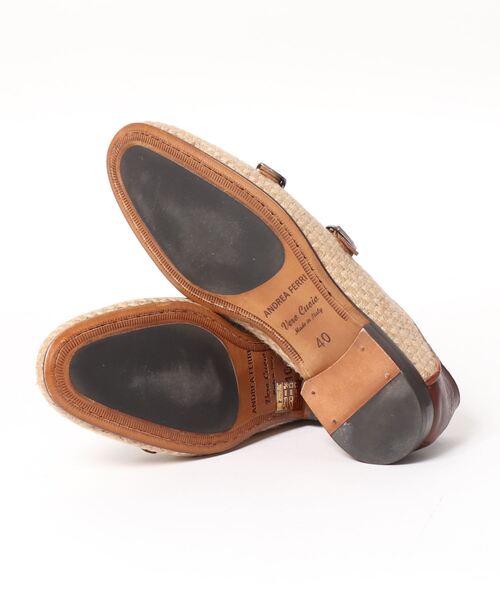 around the shoes（アラウンドザシューズ）の「アンドレア フェリ/ANDREA FERRI ダブルモンクスリッポン（スリッポン・メンズ・ベージュ/ダークウッド・40/41/42/43/39）」の4枚目の写真