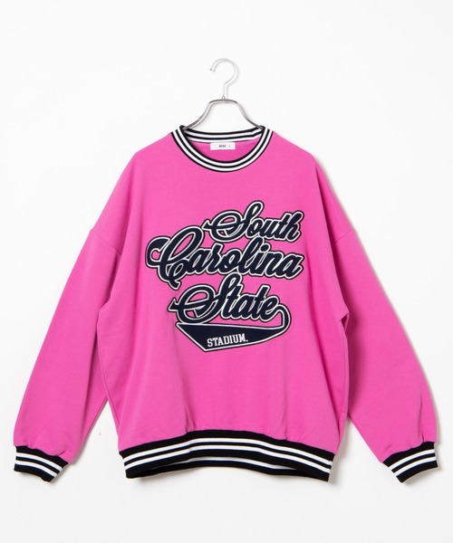 WEGO（ウィゴー）の「WEGO/ヘビーウエイト スタジアムロゴビッグシルエットプルオーバー（スウェット・メンズ・オートミール/杢グレー/ピンク・MEDIUM/LARGE）」の18枚目の写真